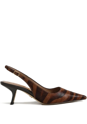 Sam Edelman 60mm Bianka zebra-print slingback pumps - Brown