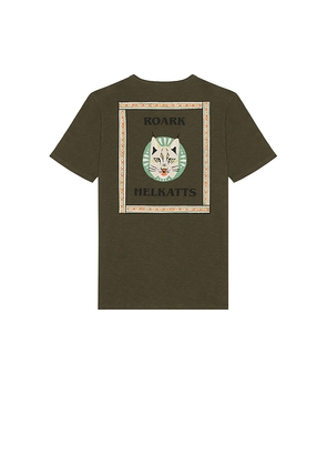 ROARK Helkatts Organic Tee in Army. Size L. Also in S.