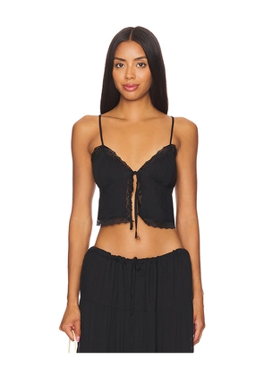 SNDYS Ophelia Tie Up Top in Black. Size L. Also in XL, XXL.