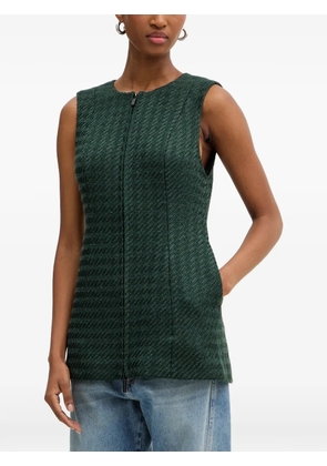 Armani Exchange zip herringbone top - Green