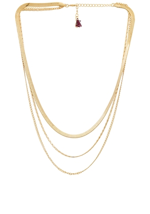 SHASHI Mikaela Necklace in Metallic Gold.