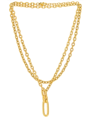 petit moments Carabiner Necklace in Metallic Gold.