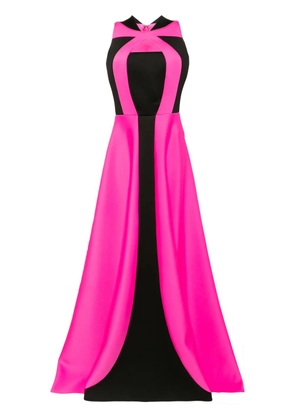 Saiid Kobeisy panelled belted gown - Black