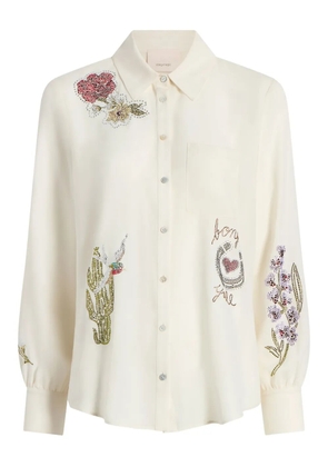 Cinq A Sept Amour embellished floral shirt - White
