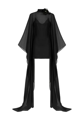 Taller Marmo Lanzarote flower-embellished mini dress - Black