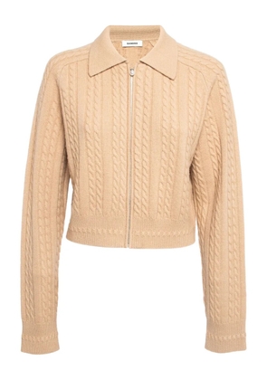 SANDRO cable-knit cardigan - Neutrals