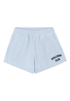 Sporty & Rich elastic-waistband embroidered shorts - Blue
