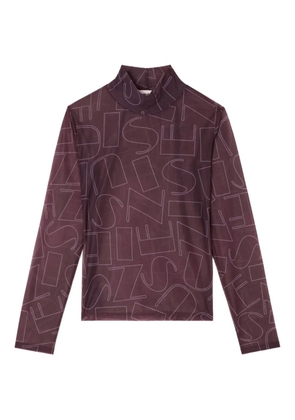 Sunnei high-neck print long-sleeve top - Purple