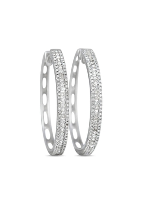 LB Exclusive 14K white gold diamond hoop earrings - Silver
