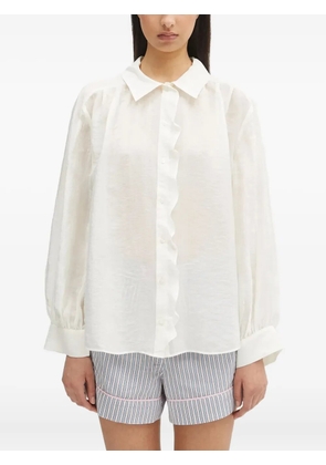 SAMSOE SAMSOE ruffled collared shirt - White