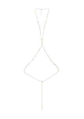 petit moments Pearl Body Chain in Metallic Gold.