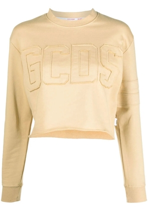 GCDS logo print cropped sweatshirt - Neutrals