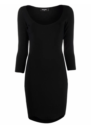 DSQUARED2 three quarter-sleeved fitted dress - Black