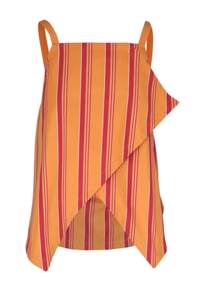Odeeh asymmetric striped top - Orange