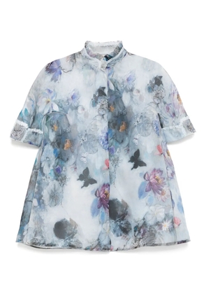 SHIATZY CHEN Mandarin-collar printed shirt - Grey