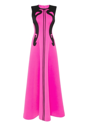 Saiid Kobeisy panelled neoprene gown - Pink