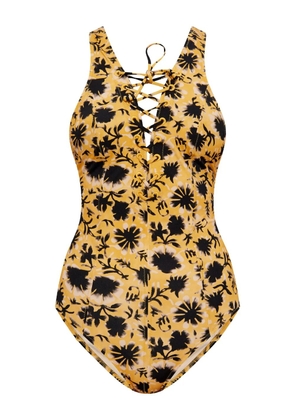 Ulla Johnson floral-print swimsuit - Yellow