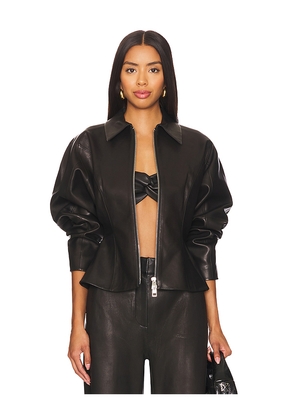 The Sei Fitted Leather Jacket in Black. Size 0. Also in 2, 4, 6.