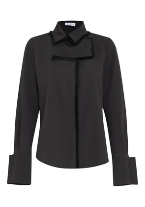 Gloria Coelho Destroyed Thai De Melo fringe-trim shirt - Black