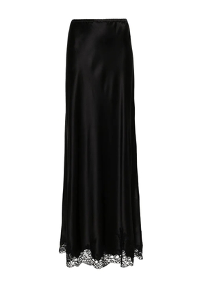 Carine Gilson lace-detail silk skirt - Black