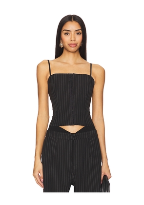 SNDYS Zadie Corset Top in Black. Size L. Also in M, S, XL, XS, XXL.