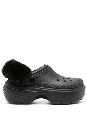 Crocs faux-fur platform clogs - Black