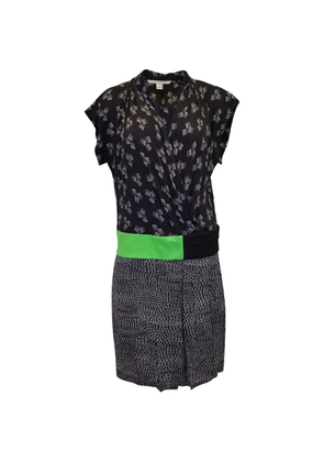 Diane Von Furstenberg Vintage short-sleeved patchwork dress - Black