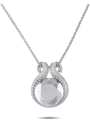 Chopard Pre-Owned 18K white gold diamond and hematite pendant necklace - Silver