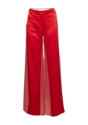 Valentino Garavani Pre-Owned satin wide-leg trousers - Red