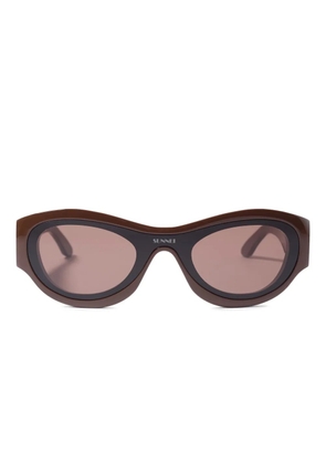Sunnei geometric-frame sunglasses - Brown