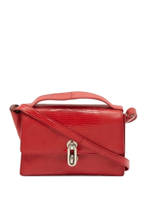 Balenciaga Pre-Owned mini Trapeze Maillon lizard-embossed shoulder bag - Red