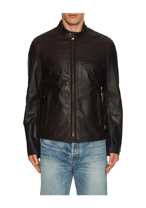 Schott NYC Cafe Racer Jacket in Brown. Size M. Also in S.