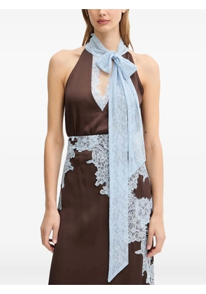 NEVER FULLY DRESSED lace halterneck blouse - Brown