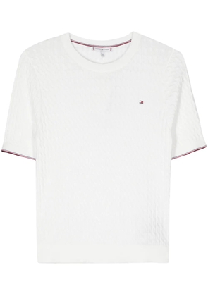 Tommy Hilfiger logo-embroidered knitted top - White