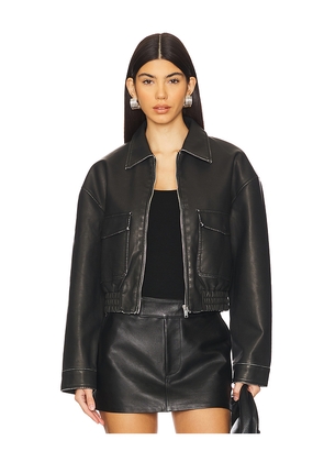 superdown Lolo Faux Leather Jacket in Black. Size L. Also in XXS, XL.