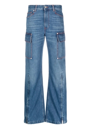 Stella McCartney ankle-zips wide-leg jeans - Blue