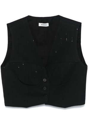 SANDRO sequined vest - Black
