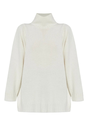 Max Mara high-neck long-sleeve sweater - White