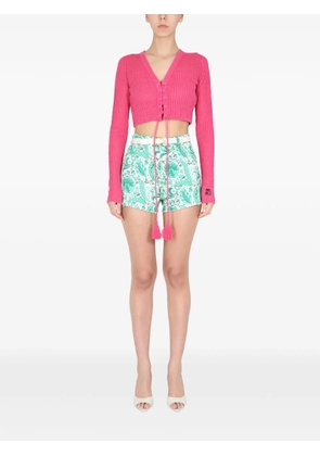 ETRO lace-up V-neck sweater - Pink