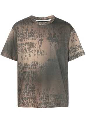 MISBHV logo-print bleached T-shirt - Brown