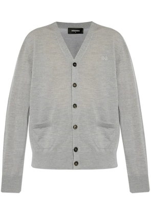 DSQUARED2 logo-embroidered cardigan - Grey