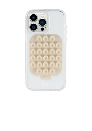 Sonix Sticky Suction Phone Mount in Linen in Cream.
