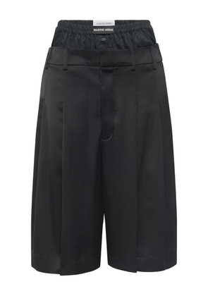 Marine Serre boxer-waist tailored shorts - Black