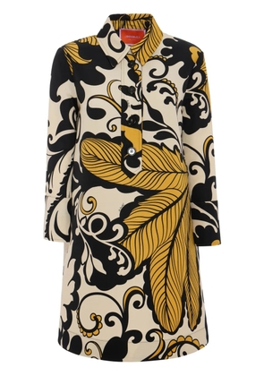 La DoubleJ graphic-print shirt dress - White