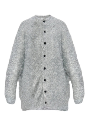 Noir Kei Ninomiya metallic-thread knitted cardigan - Silver