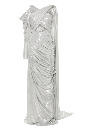 MITILIANE COUTURE metallic maxi dress - Silver
