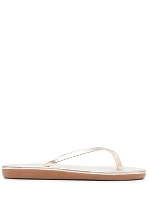 Ancient Greek Sandals Saionara leather flip flops - Metallic