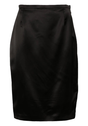 Saint Laurent satin pencil midi skirt - Black