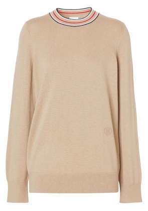 Burberry stripe detail cashmere jumper - Neutrals
