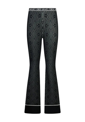 LIU JO graphic-pattern trousers - Black